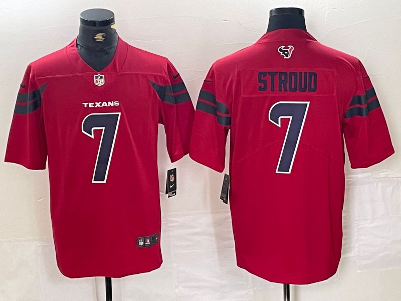 Men Houston Texans 7 Stroud Red Second generations 2025 Nike Limited NFL Jersey style 1